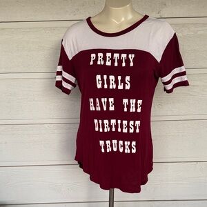 Recycled Karma Burgundy and White Graphic Tee